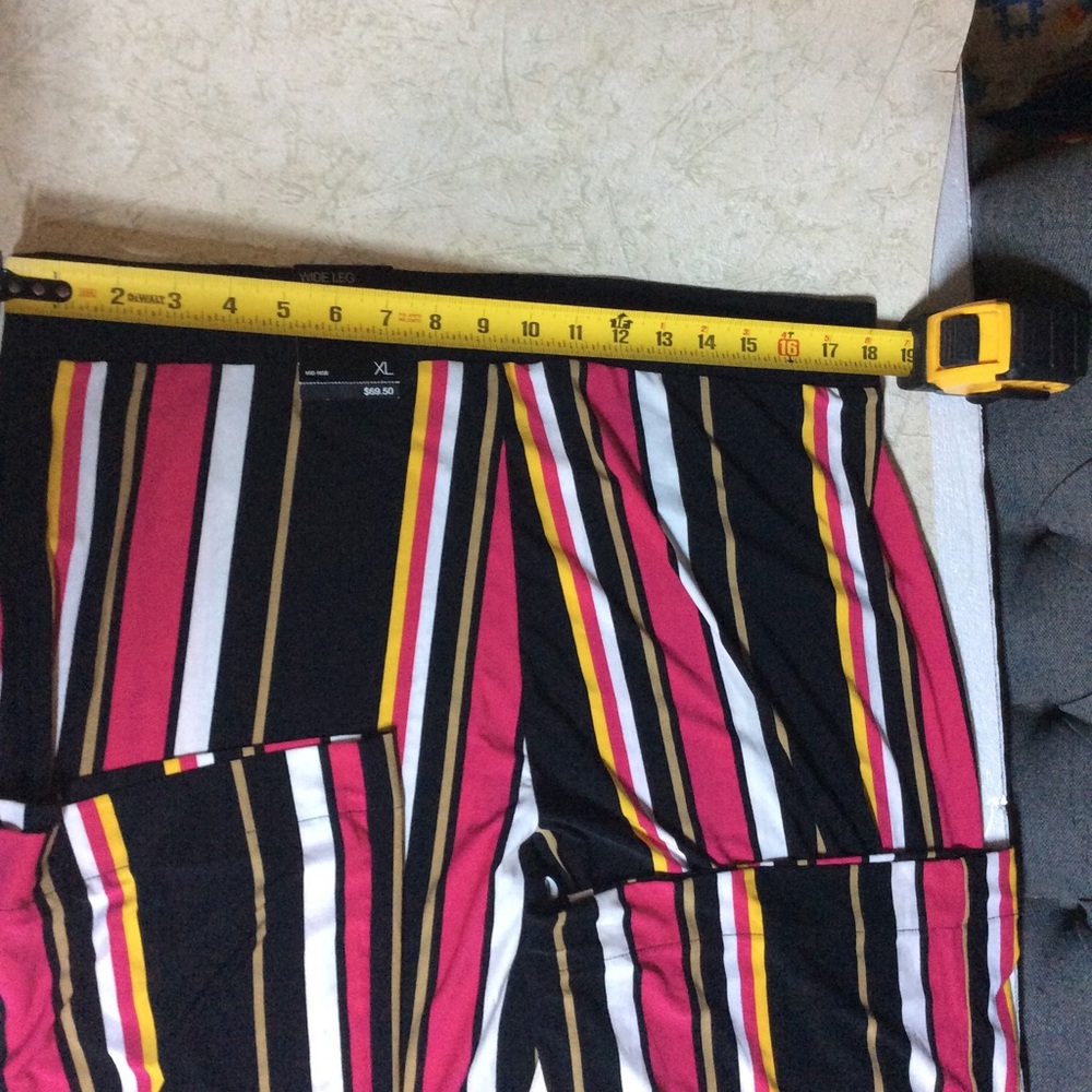 INC Womens Black Striped Wide Leg Pants - Picture 9 of 12